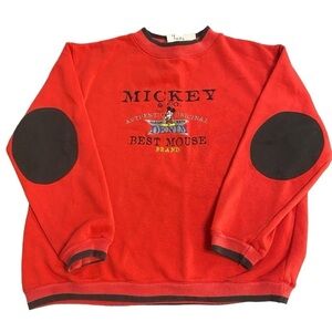 Disney vtg 90’s Mickey & Co Best Mouse Brand Red Black Crewneck Sweatshirt Sz XL